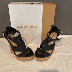Black wedge sandal