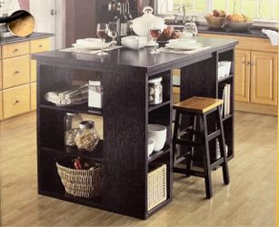 Counter Height Craft Room Table Dark Wood Project game room She Shed Dream Box