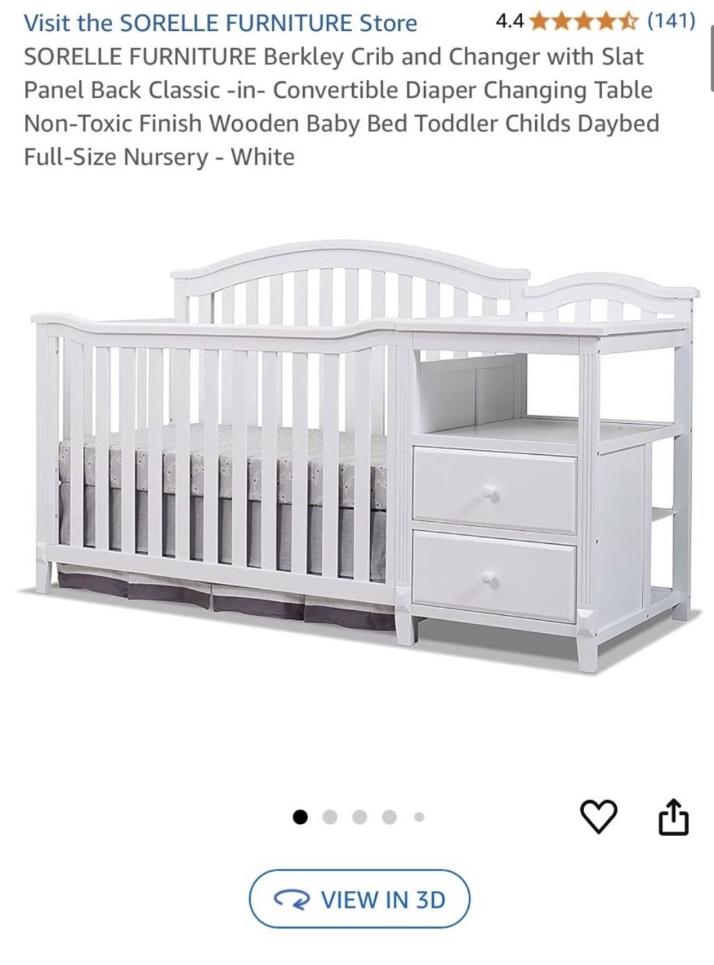 Baby Crib with Changing Table 