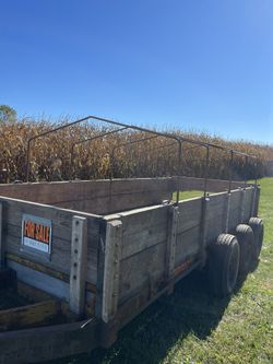 Heavy Duty Tri-axle Trailer W/sides, Pitched Brackets, Tarp