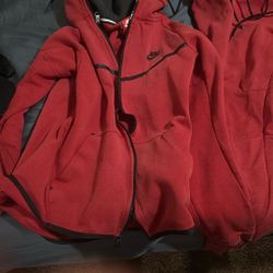 Nike Tech Drawstring Red/black Set 