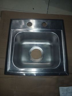 Top Mount American Standard Stainless Vegetable Kitchen Sink 15in X 15in X 6in D