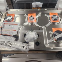 36 in. Gas Cooktop in Stainless Steel with 5 Burners including Power Boil Burners