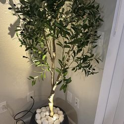 Artificial Olive Tree with Lighted Planter