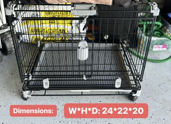 Brand New Bowslay Dog Crate With Wheels double door w. Free toilet and toy