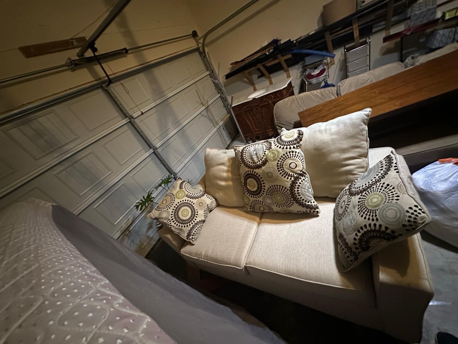Beige Loveseat with Accent Pillows – Clean and Cozy