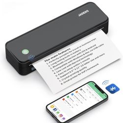 JADENS Bluetooth Thermal Printer, Support 8.5" X 11" US Letter, Portable Printers Wireless for Travel, Inkless Printer Compatible with iOS, Android, M