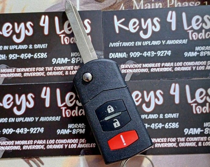 $89 in Pomona or Upland | Mazda Flip Out Key w/ Remote Copy (Mazda 2 3 5 6, MX-5 Miata, Mazdaspeed, CX-7, CX-9, RX-8)