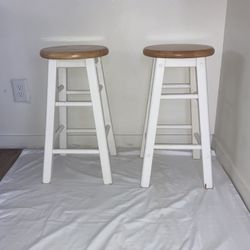 Pair Of Wooden Stools ( Please Read Full Description 