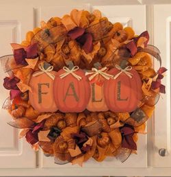 Fall Wreath Decoration Handcrafted