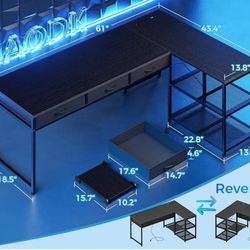 Black 61 Inch Desk