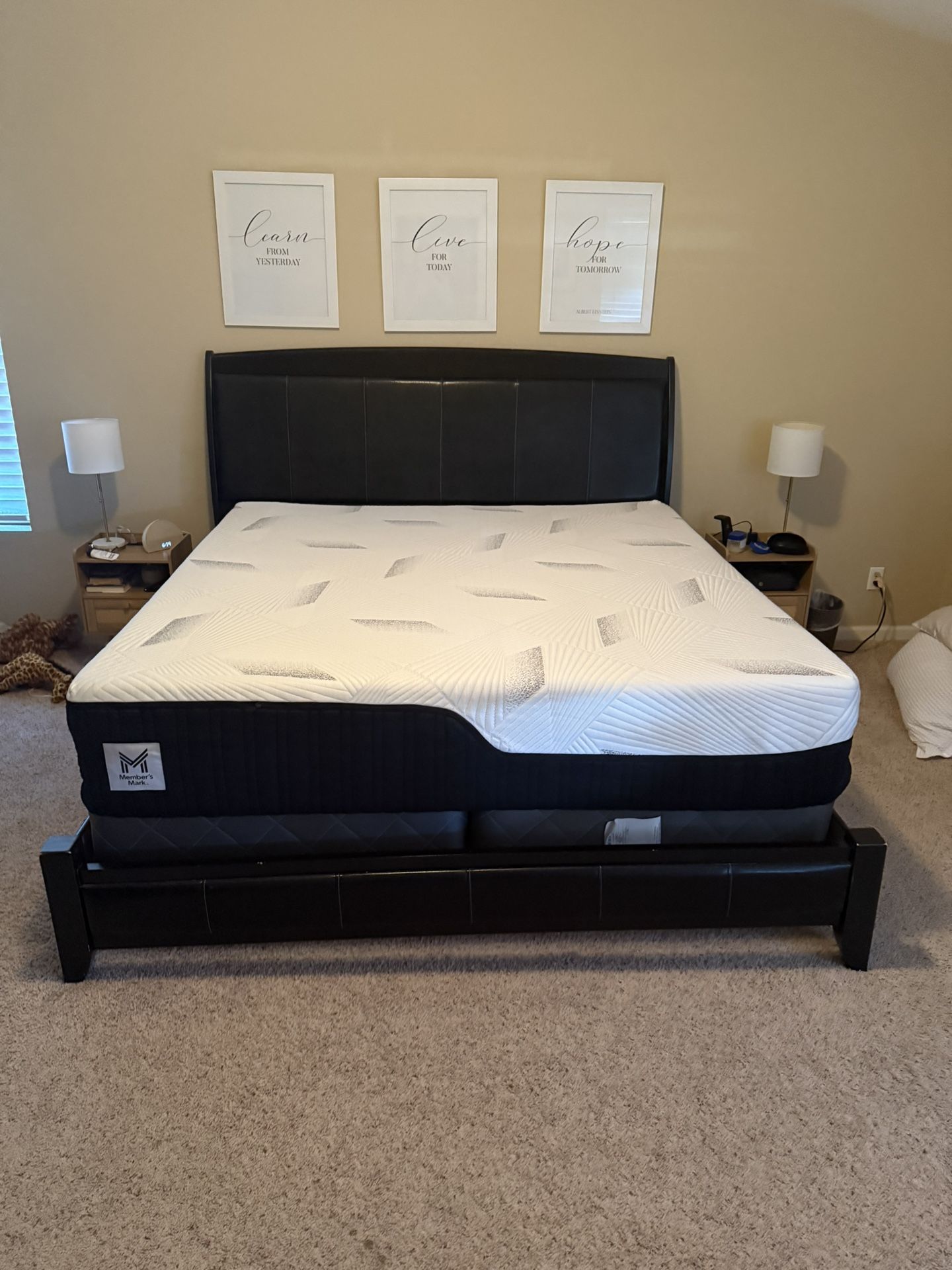 King Size Bed Frame + Box Springs