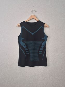 ShaperLuv Men’s Black Blue Compression Shapewear Tank Top Size Small S