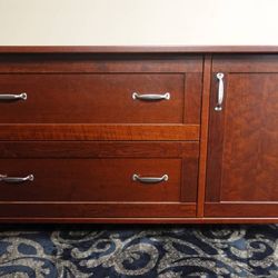 Mahogany Wood Office Console / File Cabinet - Delivered