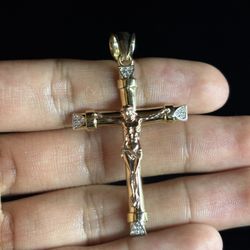 14k Gold Jesus Cross Pendant