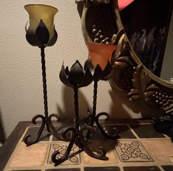 Tulip Iron Twisted Candle Holders