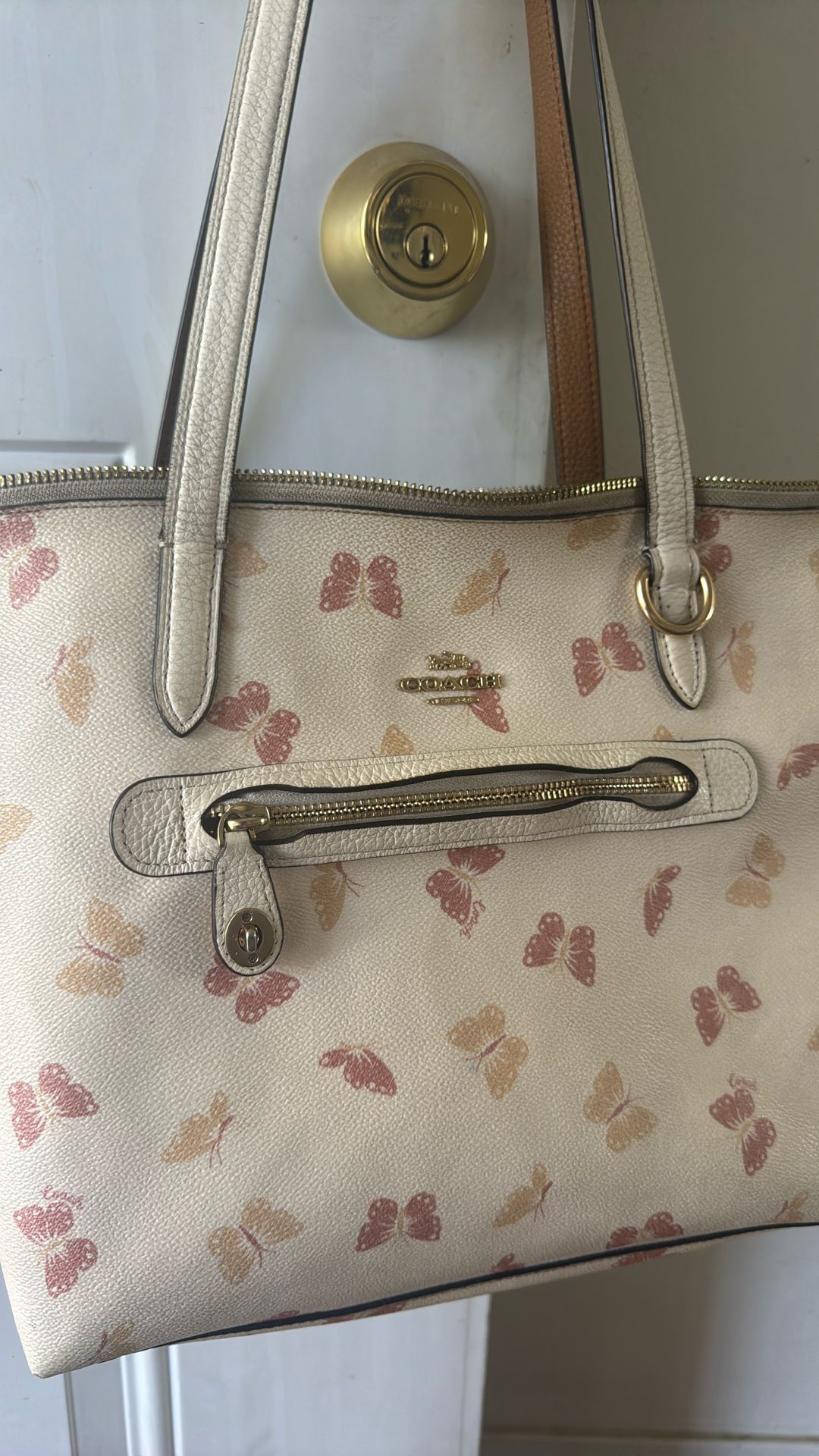 Coach butterfly tote bag