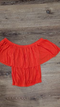Off-Shoulder Orange Top