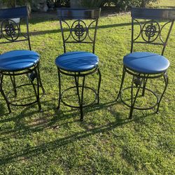 3 Iron Stools 