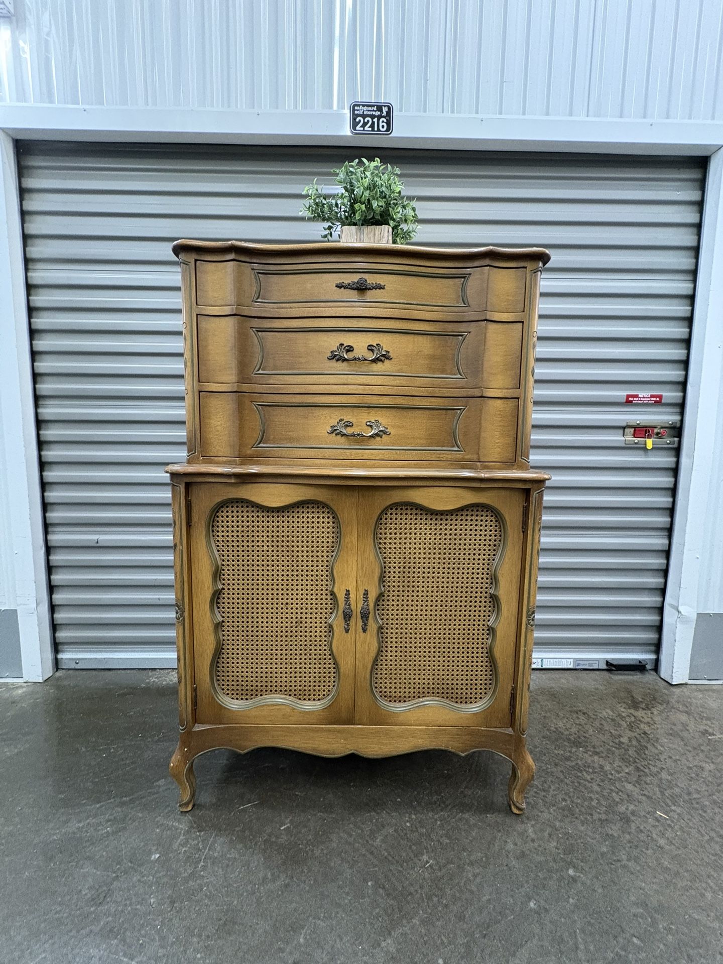 Vintage Traditional Midcentury Modern Minimalist Brown Wood Dresser Chest Of Draws