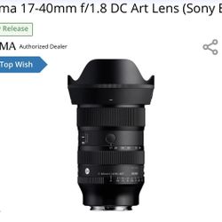 Sigma 17-40mm For Sony E Mount Camera Lens