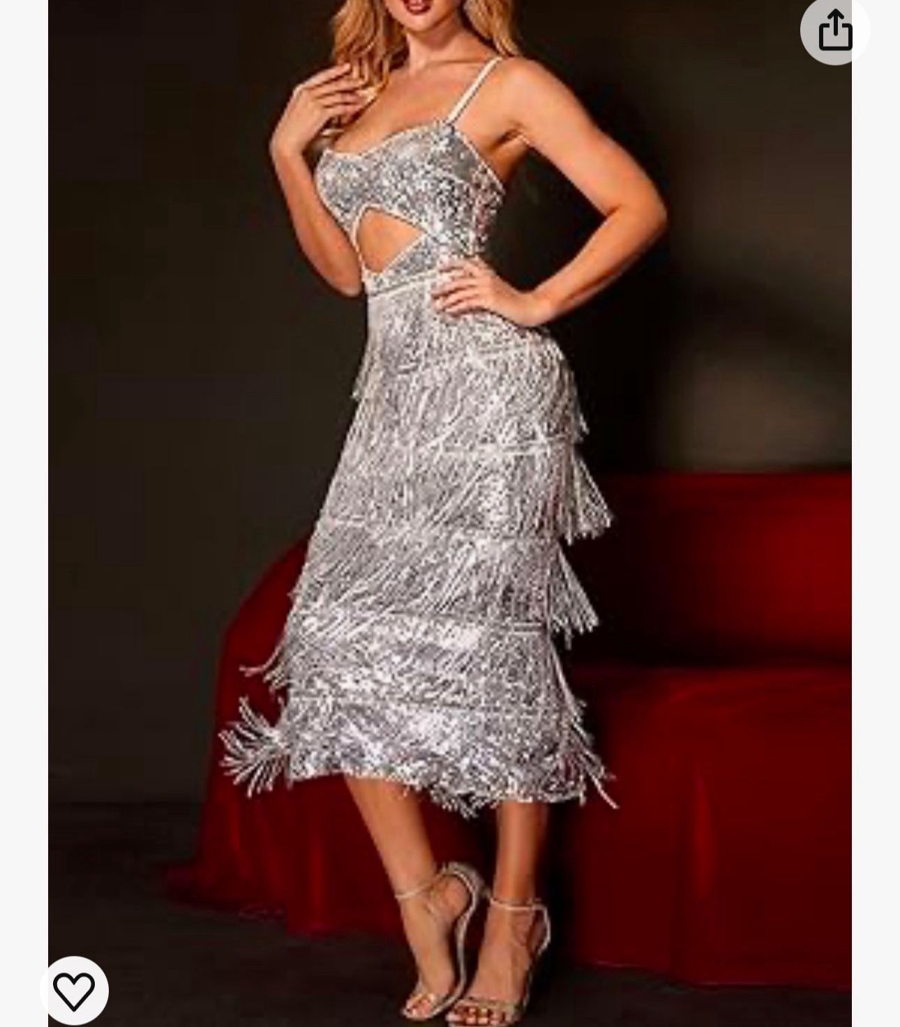Sequin Dress for Cut Out Strap Gatsby Flapper Dresses Cross Back Formal Club Party Evening Gown