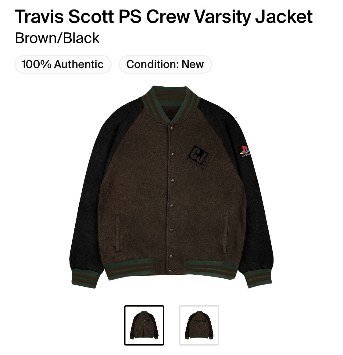 Travis Scott PS Crew Varsity Jacket Brown/Black Men's - FW20 - US