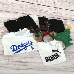 Kids Holiday Bundle 4 Shirts And 2 Holiday Headbands Unisex 