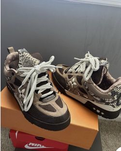 Brown Snakeskin LV Skate Sneaker