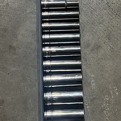 3/8 in. drive 10 pc. Deep Socket Set (Metric)