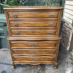 Vintage brown wood dresser