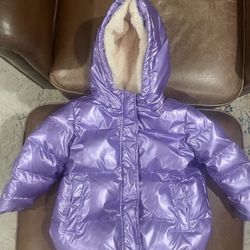 Pink Chicken 3T Toddler Girls' Pete Puffer Jacket in Metallic Purple