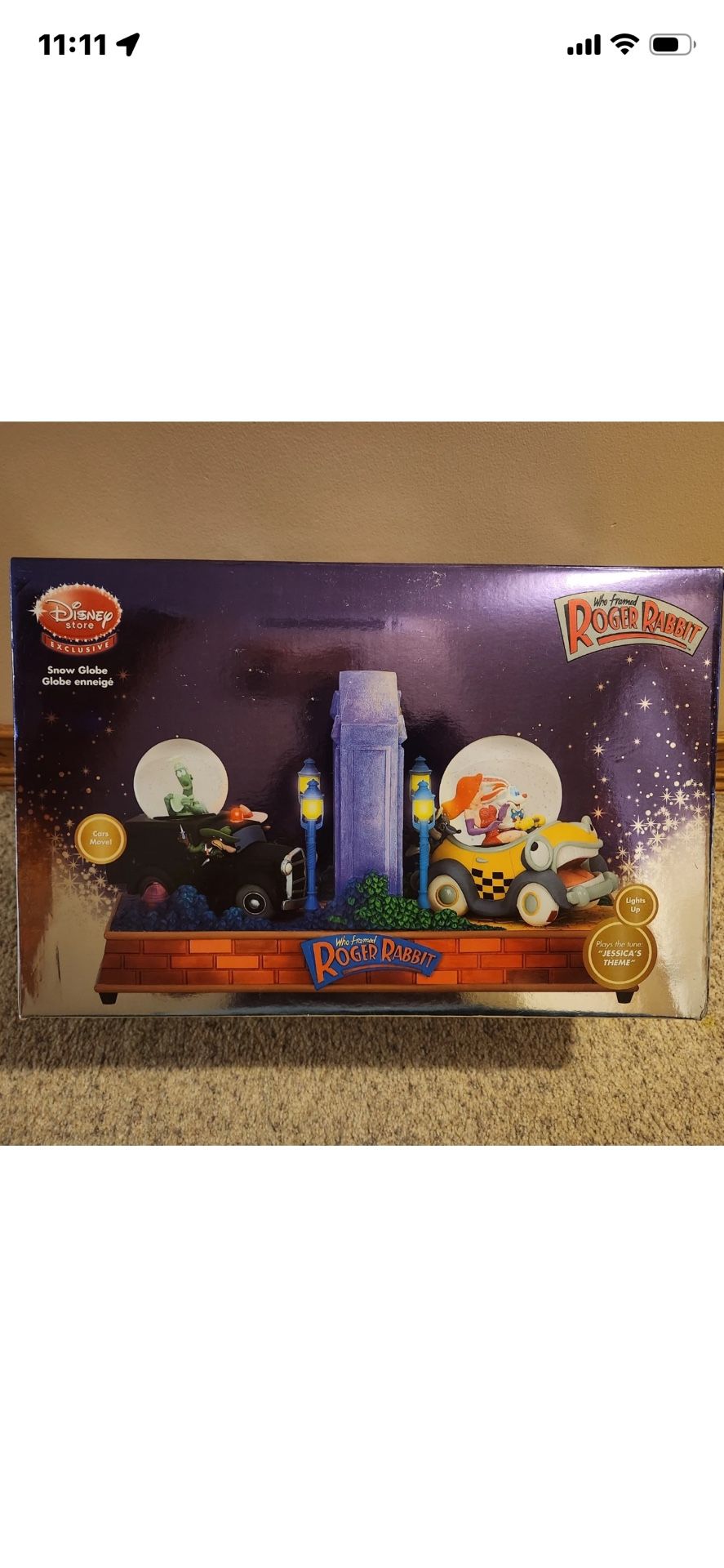 New Who Framed Roger Rabbit Collectors Snow Globe New in box $200 Fremont Pickup