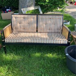 Antique Settee With Rattan