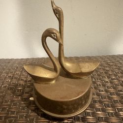 Vintage Swan Brass Music Box