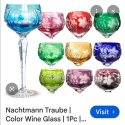 Nachtmann Traube tall wine  crystal 6 glasses paid $1000/ $300 takes 6