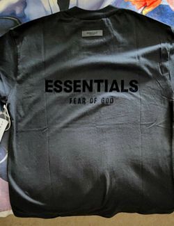 😜NWT Fear of God Essentials Stretch LimoTee Black ~ Large