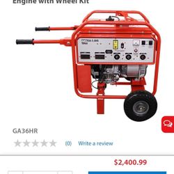 3600 W Generator with Honda GX240 Engine with Wheel Kit