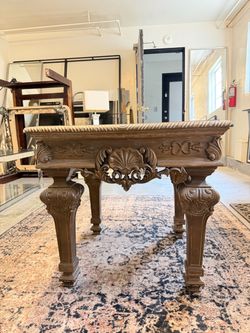 Ornate Carved Wood Side Table
