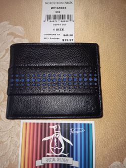"PENGUIN"-SPETIAL DELIVERY  LEATHER WALLET COLOR BLACK.