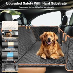 Dog Car Seat Cover for Back Seat, Hard Bottom Car Seat Cover for Dogs with Door Protectors for Traveling and Camping with Pets, Dog Car Seat Cover Wat