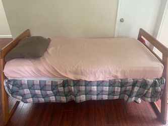 Twin bed frame with mattress