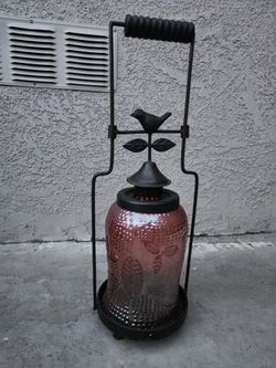 Decorative Metal and Glass Candle Lantern