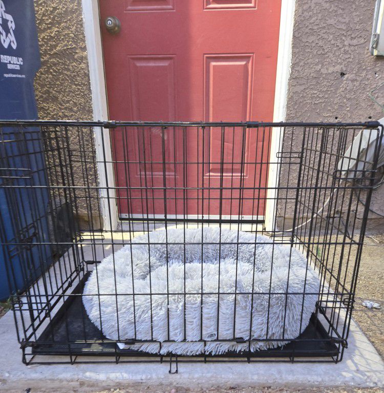 Dog Crate With Dog Bed