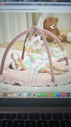 5 In 1 Play Gym Mat Reversible Tummy Time Mat With Five Sensory Toys