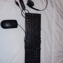 Dell Keyboard And Mouse And Jabra Duo Wired Usb Professional Headset