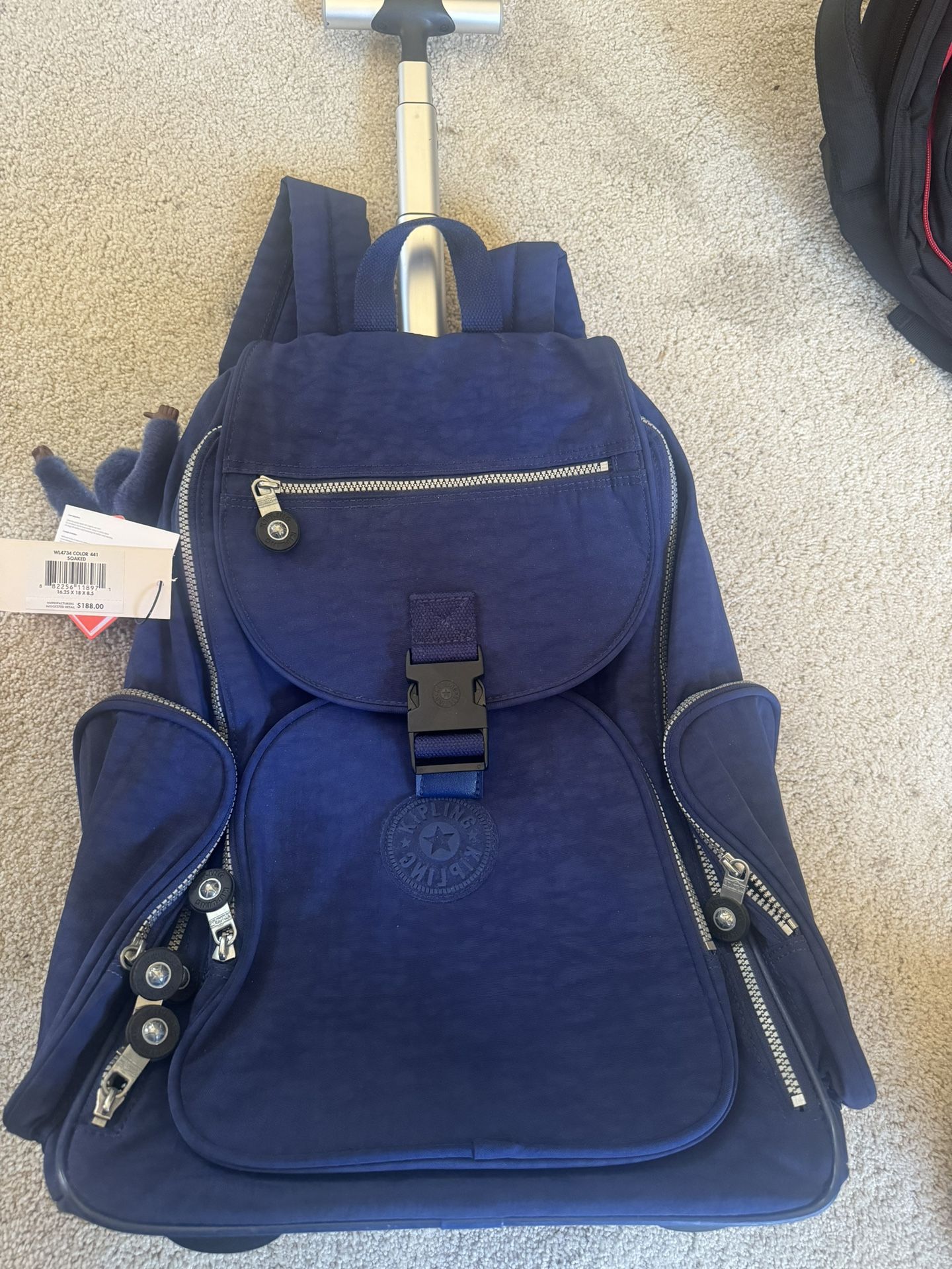 Kipling Alcatraz grey/blue Rolling Wheeled Backpack