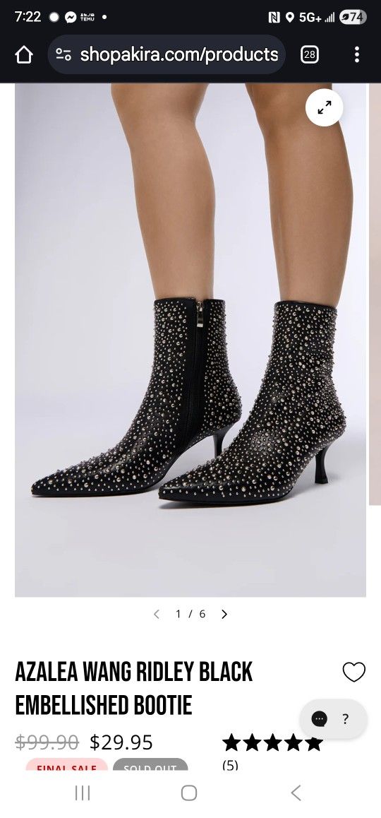 Azalea Wang Ankle Boots Stud Embelishments