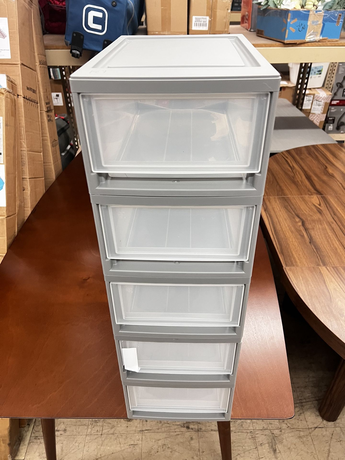 6 Qt Small Plastic Drawers, Under Bed Storage Bins, Stackable, Modular 5Pk, New