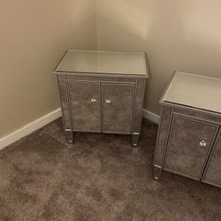 Mirrored Nightstand  Set